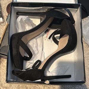 PrettyLittleThing Black Stiletto Heels with Ankle Strap